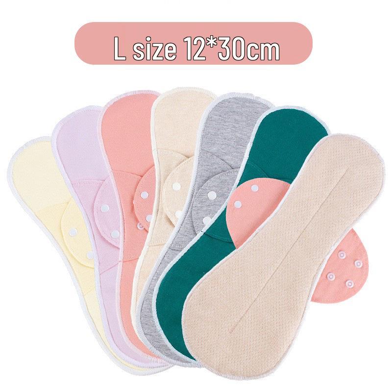 Colorful Washable Cotton Mesh Leak-Proof Menstrual Pads - Breathable, Enlarged for Night Use