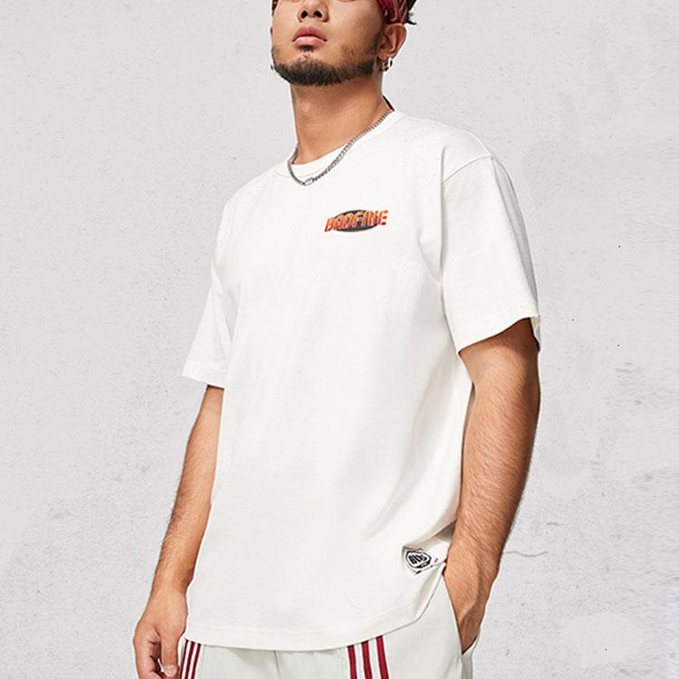Li Ning BADFIVE T Shirts Men's Ivory Crew Neck Moderate AHSU149-1
