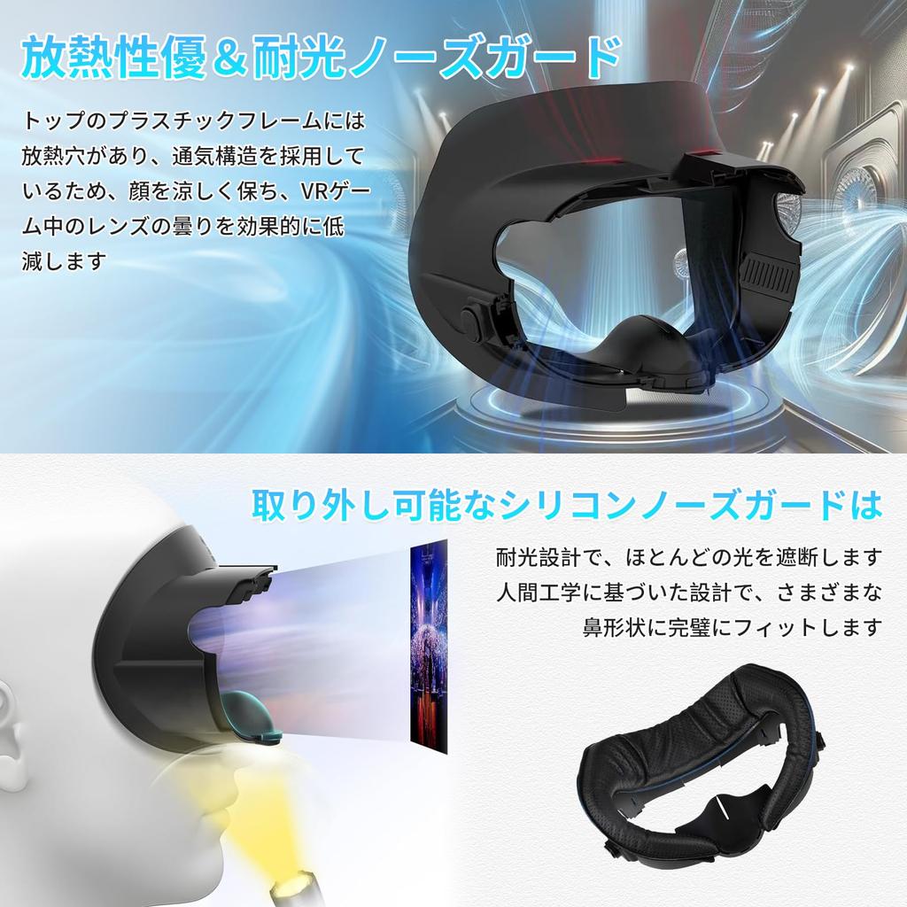 Guvaof Ques 3 Compatible Face Cushion Distributes Facial Ques 3 Face 2 Replacement Face Ques 3 Interface Adjustable Nose PU and Ice Silk Face Foam