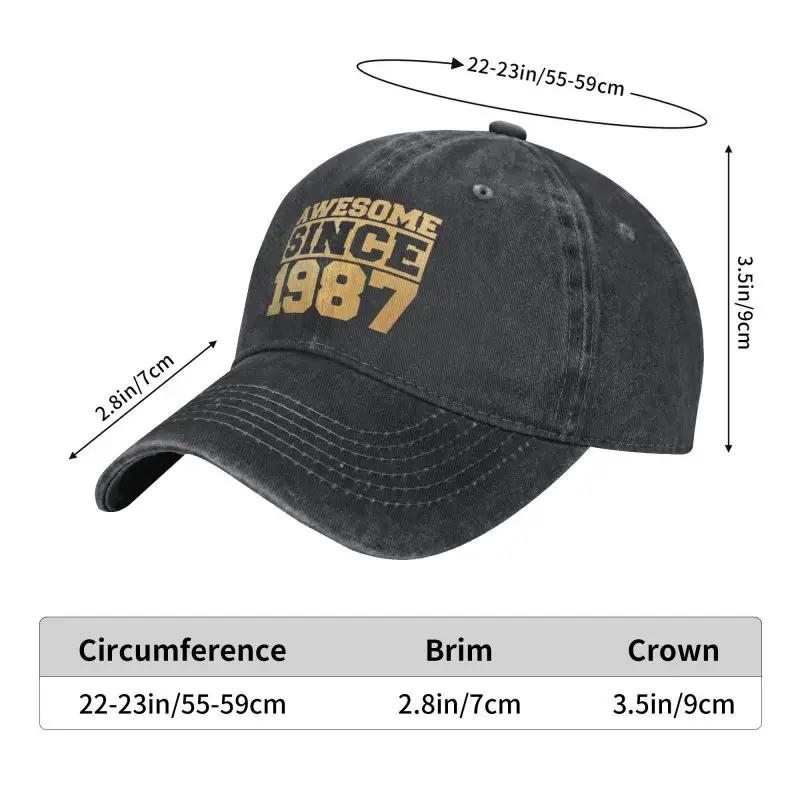 Punk Unisex Cotton Awesome Since 1987 Baseball Cap Adult Adjustable Dad Hat Men Women Sun Protection