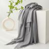 Spring & Summer Lightweight Sunscreen Shawl: Imitation Cotton-Linen, High-End Silk Gauze Scarf, Solid Color for Women