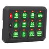 RGB 12 Gang Switch Panel 3 Silicone Buttons 5 Brightness Levels Multifunctional Auxiliary Circuit Control Box DC12‑24V