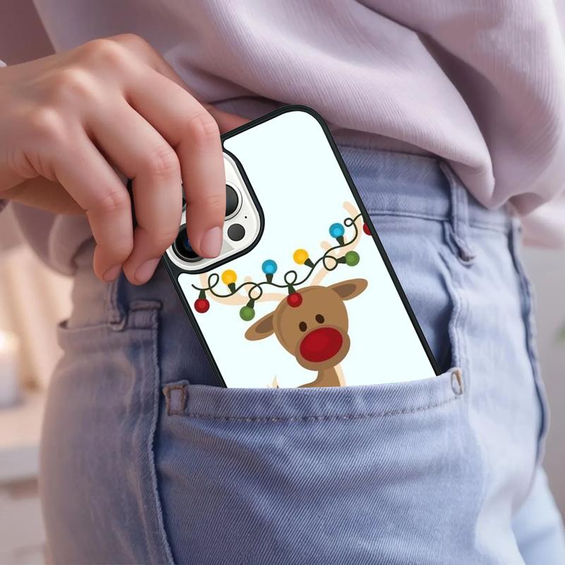 Christmas Deer Phone Case For iPhone 17 Air 15 16e 14 13 Pro Max Coque 12 11 Pro Max PLUS Cover