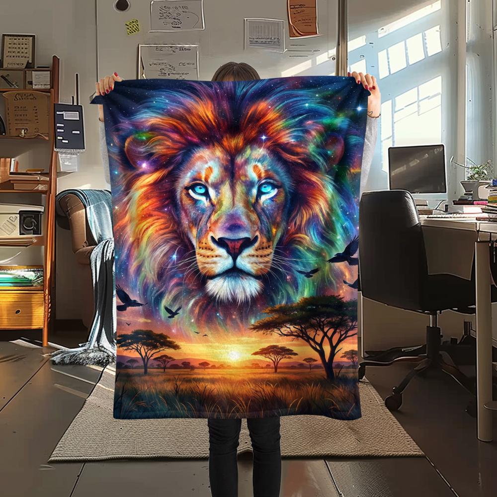 Aurora Sky Gorilla Unicorn OwlPrint Flannel Blanket,High quality Comfortable for All Seasons,Home Decor,Warmth and Comfort,Perfect for Christmas Gifts