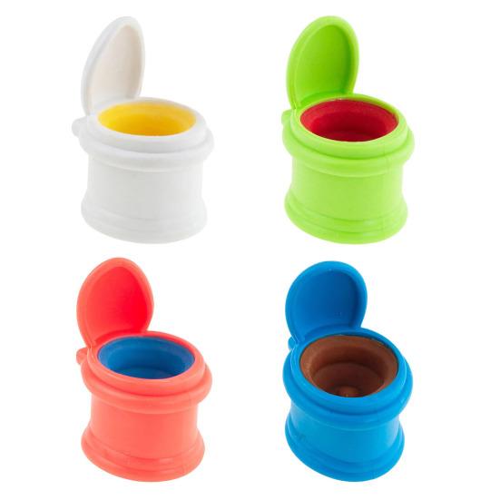 Popping Shit Toilet Squeeze Toy Stress Relief Cartoon Poop Toilet Cup Anti-Anxiety Stress Ball Portable Students Office Worker Desk Toy