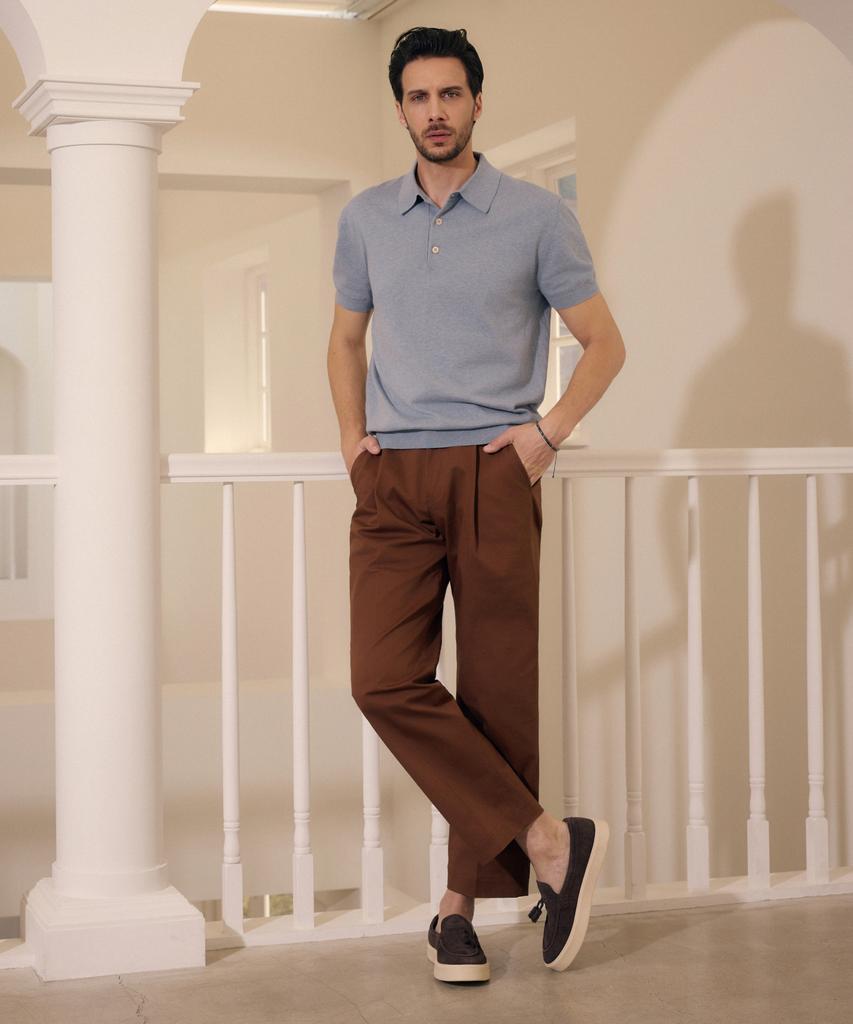THEKNITCOMPANY (M) Compact Cotton Wide Chino Pants 4 Colors