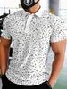 Print Design – Non-Textured Men'S Short Sleeve Polo, Stylish Golf Shirt in Black And White with Music Elements And Note Patterns, Trendy Casual Men'S