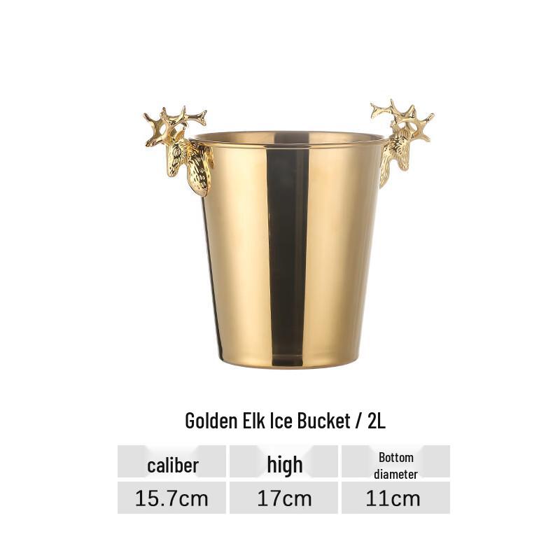Anditai Golden Deer Head Stainless Steel Ice Bucket