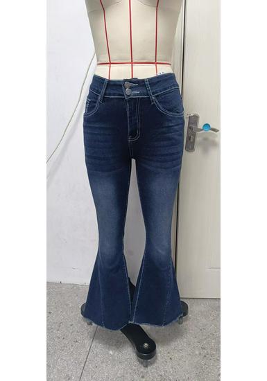 European Retro Mid-Waist Stretch Wide-Leg Embroidered Denim Jeans for Women