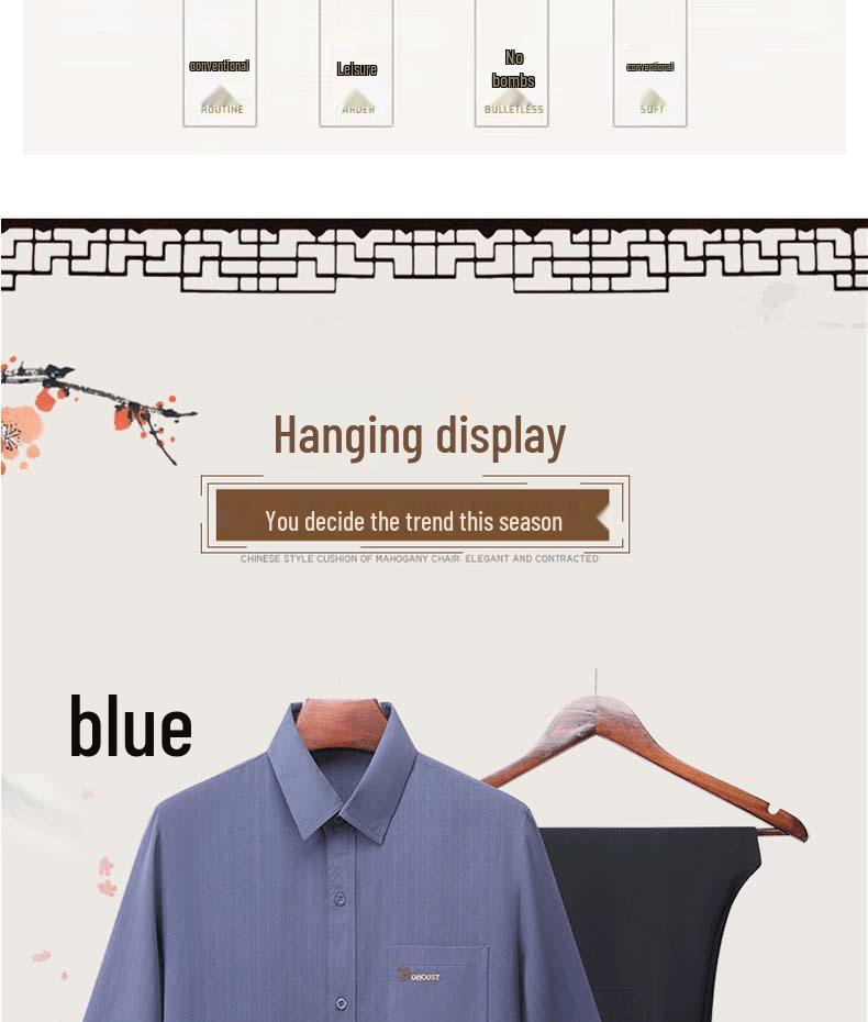 Men's Summer Jacquard Ice Silk Two-Piece Set: Short-Sleeved Loose Shirt & Casual Pants for Middle-Aged and Elderly