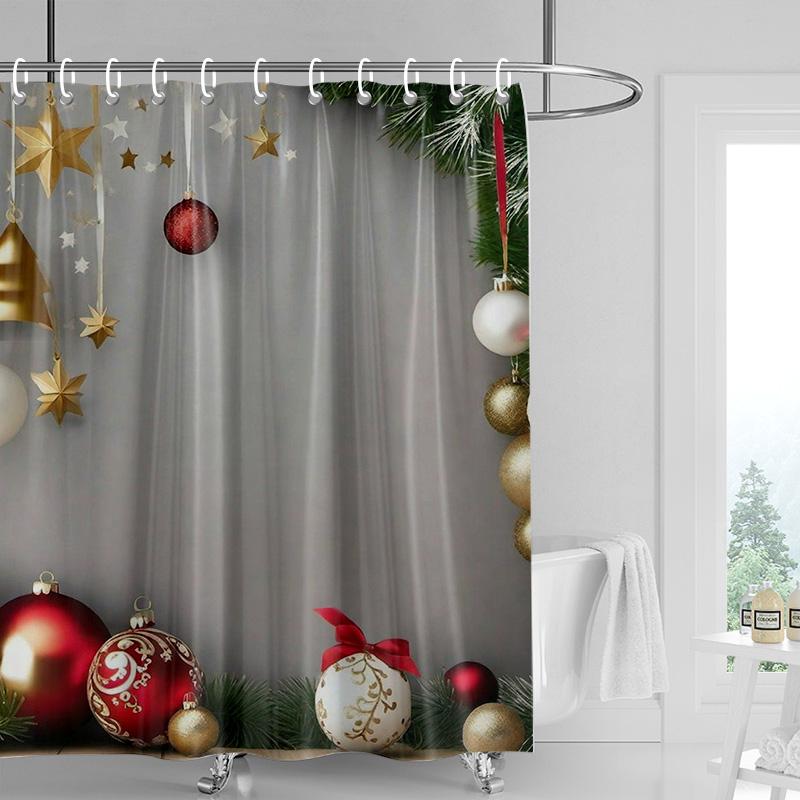 Home Decoration Shower Curtains for Bathroom Waterproof Curtain Fabric Modern Nordic Style Living Room Merry Christmas Winter