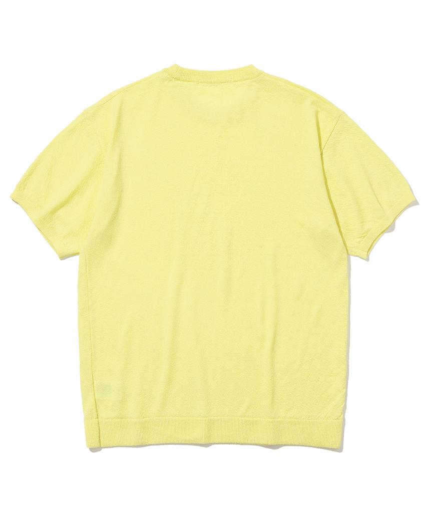 KNITTED Cool Summer Essential Round Short Sleeve Knit Tee Lemon