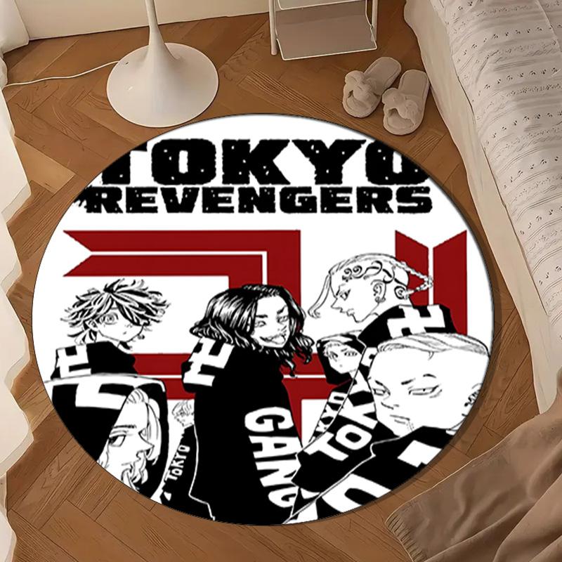 Tokyo anime Round Rug for Livingroom,Bedroom, Palyroom, Chair Rug, Area rug, Circle Carpet, Large Size Fan Christmas gift