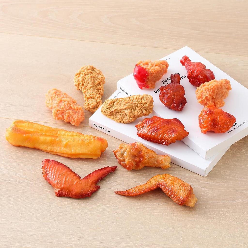 PVC Fried Chicken & Cola Keychain - Play Food Model Including Drumsticks, Wings, Nuggets