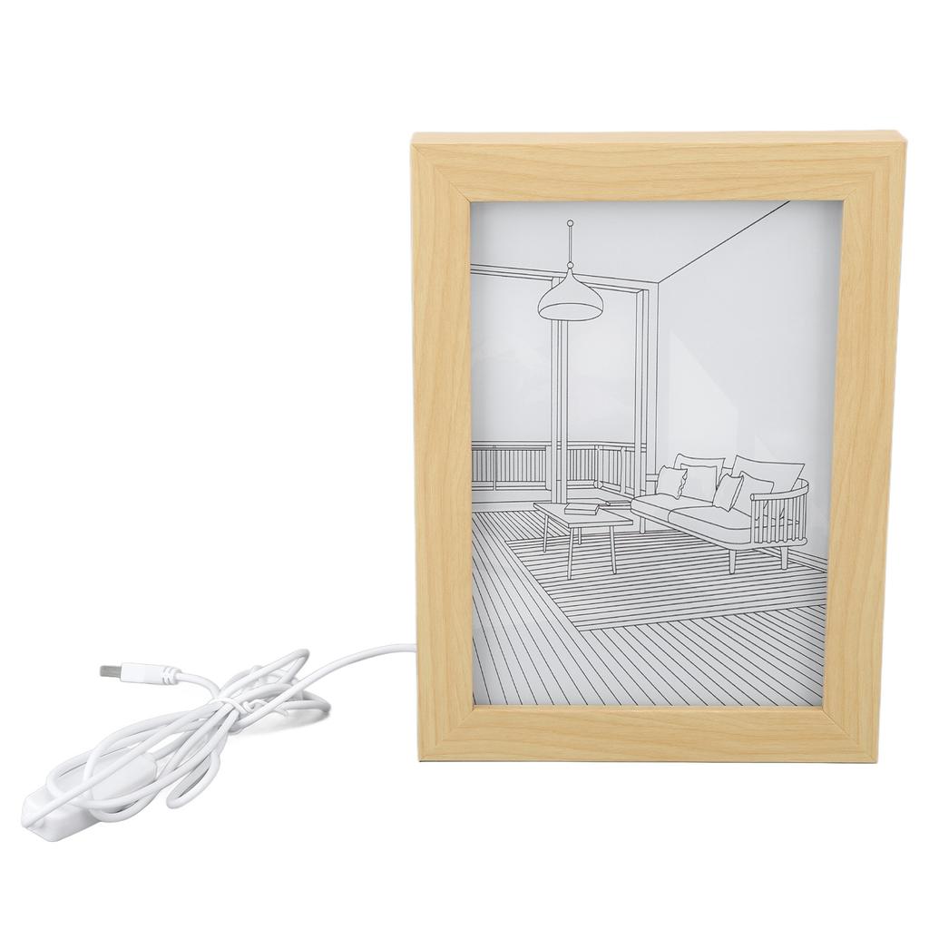 Dekoracyjny Obraz Świetlny LED USB 5V 3 Tryby Oświetlenia Naciśnij Japońskie Anime Góry Rzeki Wzór Światło Malarstwo Artystyczne