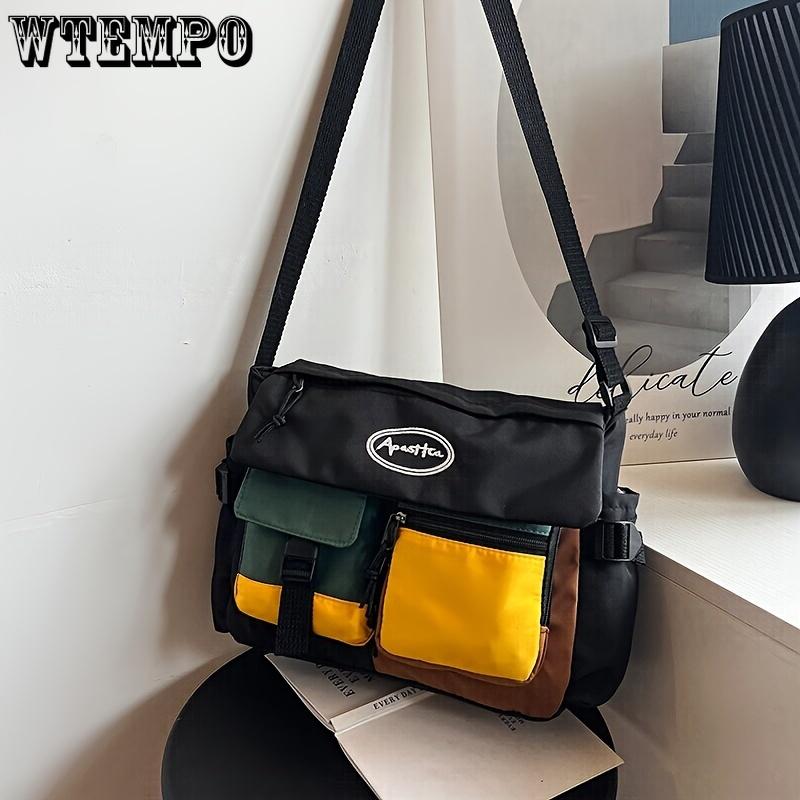 Minimalistische, modische Umhängetasche aus Canvas mit großem Fassungsvermögen für Männer und Frauen, vielseitige Umhängetasche