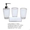 4 Piece Soap Dispenser, Toothbrush Holder, Apartment Essentials, Premium Modern Bathroom Accessory