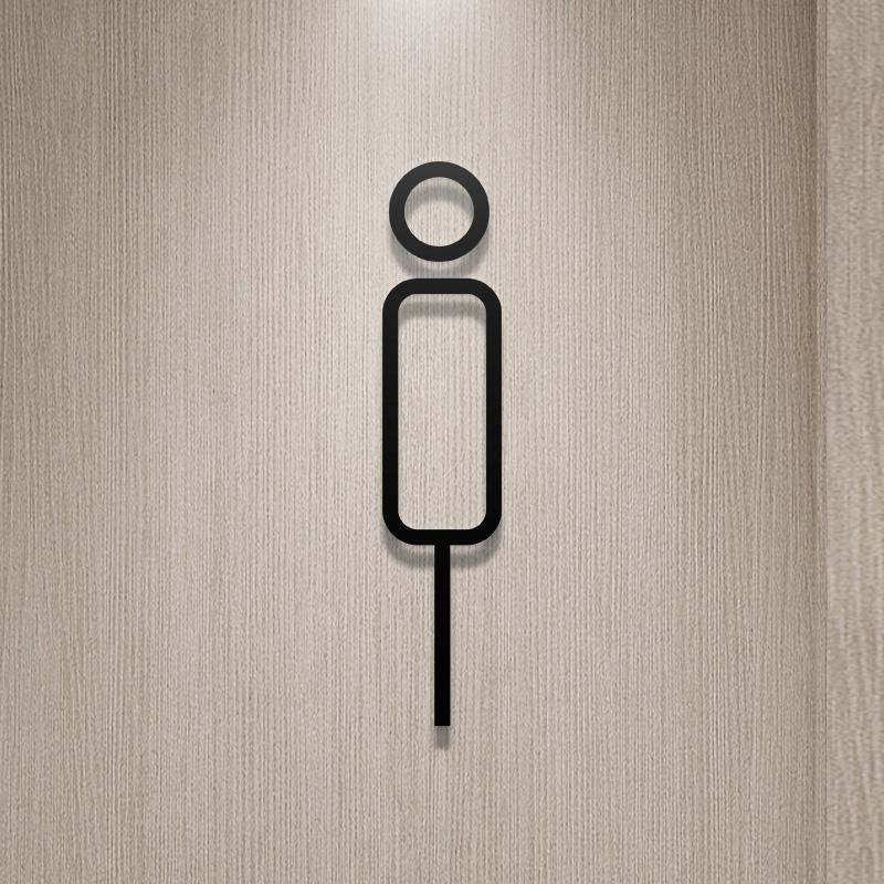 Shopping Malls Office Toilet Sign Plate Acrylic 3D Wash Room Door Wall Label Sticker WC Signage Board Art Hotel Home Decor