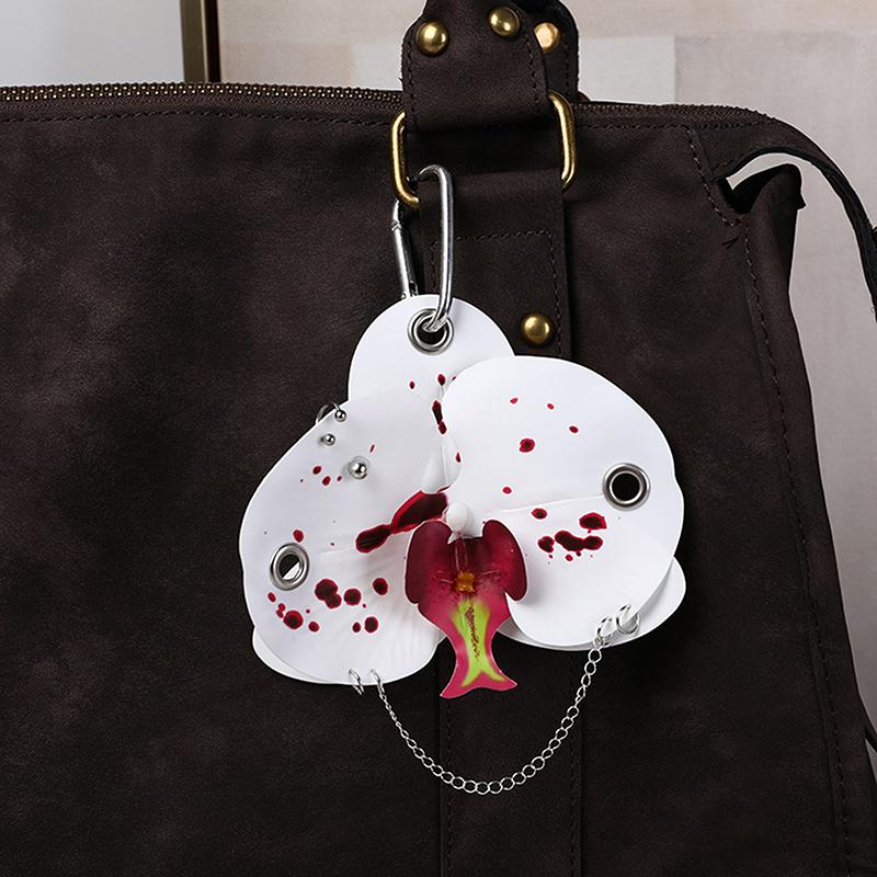 

Креативный кулон в виде сумки с цветами, изысканный брелок с орхидеей фаленопсис и лилией, модные аксессуары для украшения рюкзака, подарки
