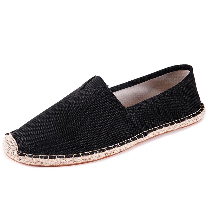 For The Elderly Light Personality Canvas Shoes Lazy Shoes A Slip-on Men Breathable Comfortable Thick Sole Linen Shoes Soft Shoes