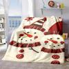 2026 New Arrivals Cozy Snowman Print Flannel Blanket Soft All-Season Plush Throw with Red & White Winter Design, Birthday Gift for Home, Office, Bed M