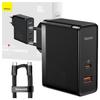 Baseus Gan5 Pro Network Charger, USB-C + USB, 100W + Cable (Black)