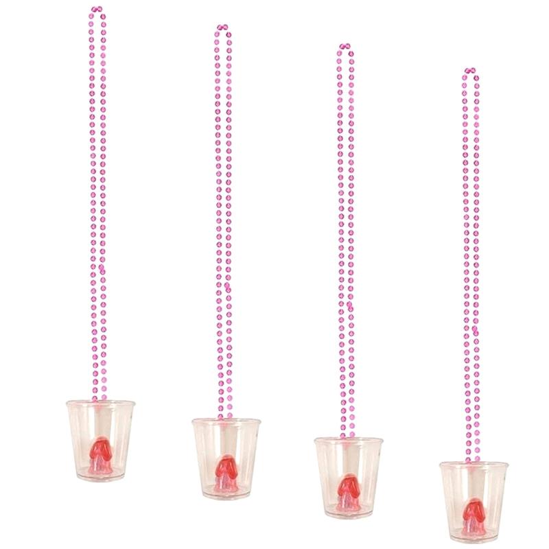 Braut Becher Plastik Schnapsgläser Halskette Junggesellinnenabschied Zubehör Hochzeit Brautparty Hen Night Dekorationen