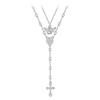 Simple Light Luxury Multi-Layer Cross Virgin Angel Round Brand Pearl Cross Collar Sweater Chain Necklace