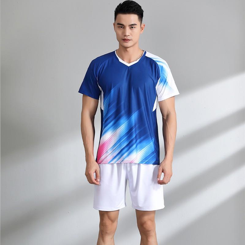 Quick-Dry Breathable Badminton Sport Set Unisex Short Sleeve Top Shorts Tennis Pickleball Running Gym
