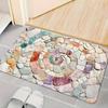 VIKAMAColorful Stone Spiral Quick-Absorbing Diatomite Bath Mat Quick-Dry Rug for Entrance, Bathroom, Kitchen, Living Room, Bar,