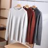 Women's Pure Cashmere Batwing Sleeve Pullover with Rolled Hem and Half-High Neck - Autumn & Winter Style