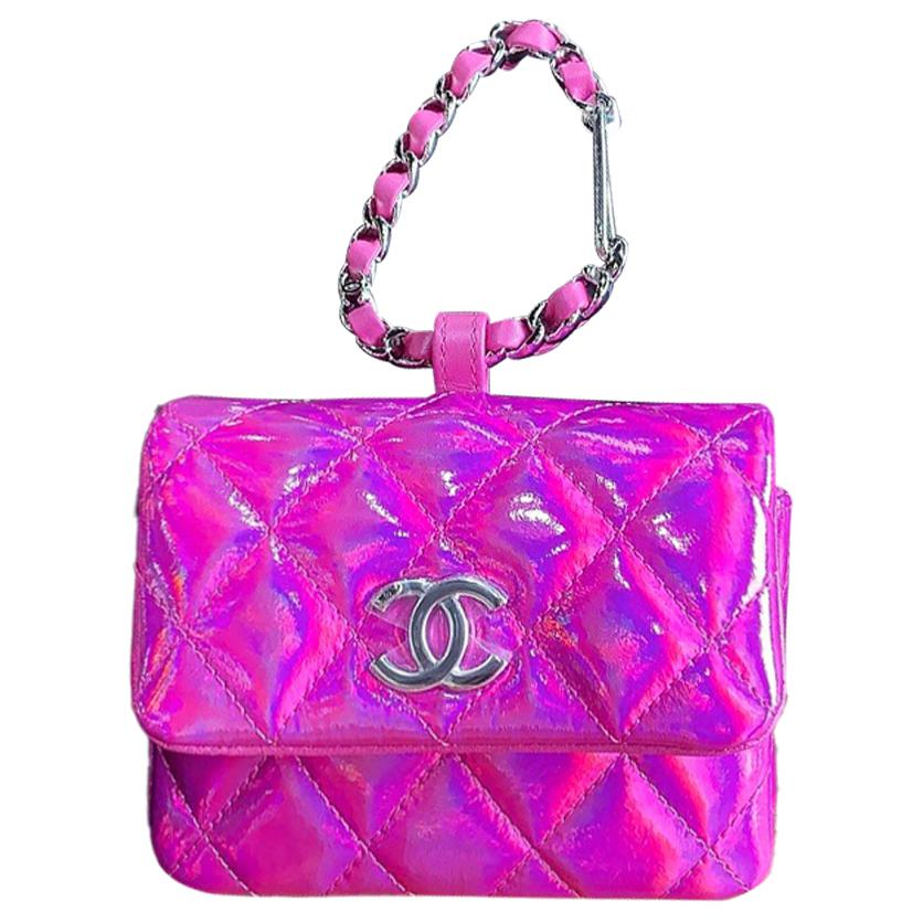 

Chanel 24C Silver Buckle Quilted Leather Chain Mirror Effect Lambskin Handbag Small Women handbags Pink CD0154-B15527-NT438 Gift Set(Basic Set+Box+Shopping Bag)
