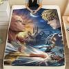 Warm Print Flannel Blanket One-Punch Man Theme Comfortable Throw for Bed Couch Sofa Chair Travel Picnic Portable Decor-Xin