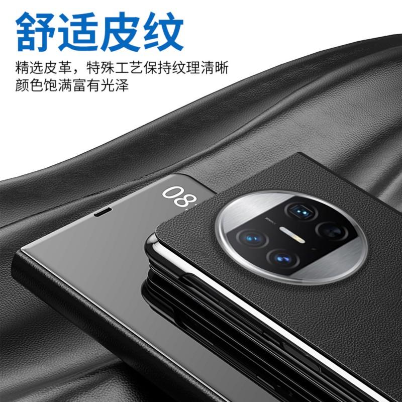 Mate X3 Flip Case With Mirror Finish Stand Magnetic Shockproof PC Leather Cover Foldable Phone