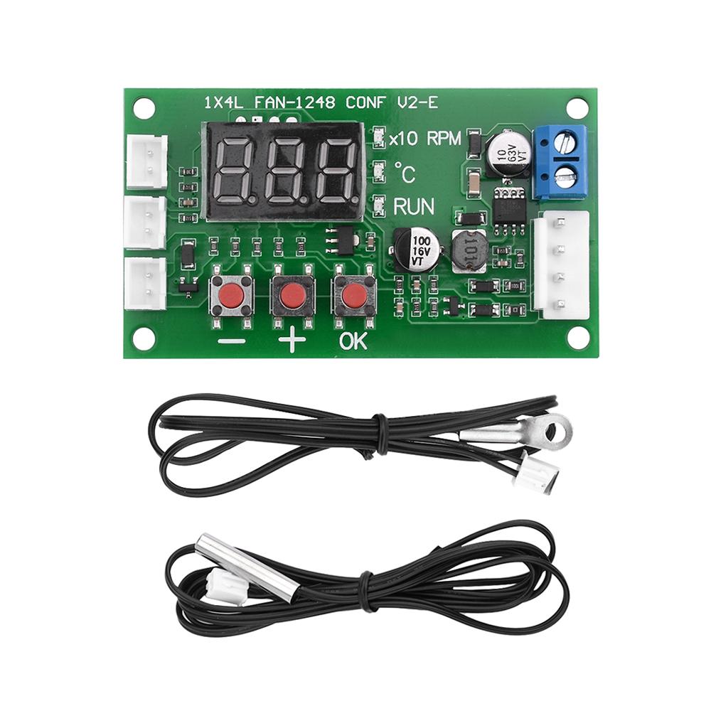 DC 12V 24V 48V 5A 4 Wire LED Digital Display PWM Motor Fan Speed Controller Governor Temperature Control Support EC EBM Fan