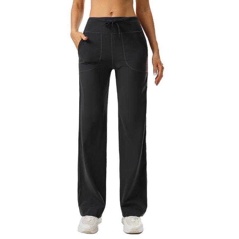 High-Waisted Women's Straight-Leg Yoga Pants for Training and Outdoor Sports