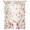 Watercolor Floral Hand Painting Tulle Voile Curtains for Bedroom Living Room Window Curtain Sheer Curtains Organza Drapes