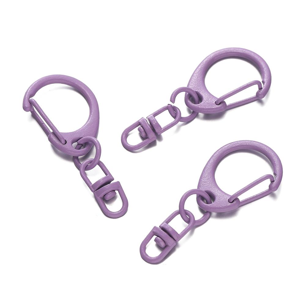 5pcs Alloy Colorful D-shaped Hooks With Rotatable Eight-character Buckle for DIY Keychains Crafts Bag Charms Key Ring Findings