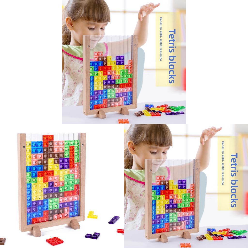 Wooden Tetris 3d Puzzle Blocks For Kids Educational Toy With Brain Development For Early Learning