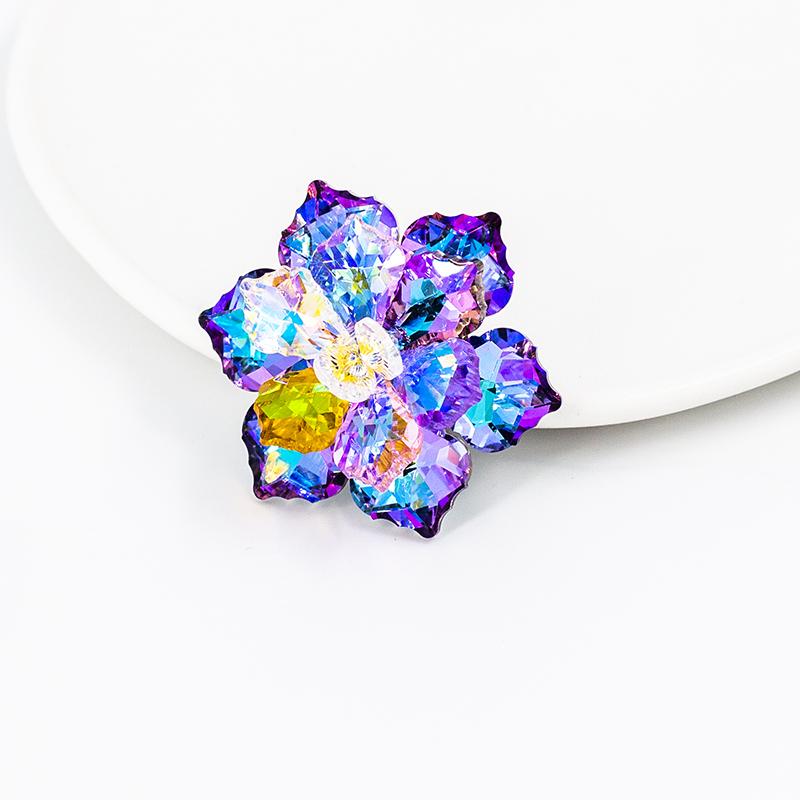 Bunte Gradient-Glas-Kristall-Blumenbrosche