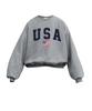 Oeta Usa Flag Double Cotton Overshoulder Balloon Fit Sweatshirt