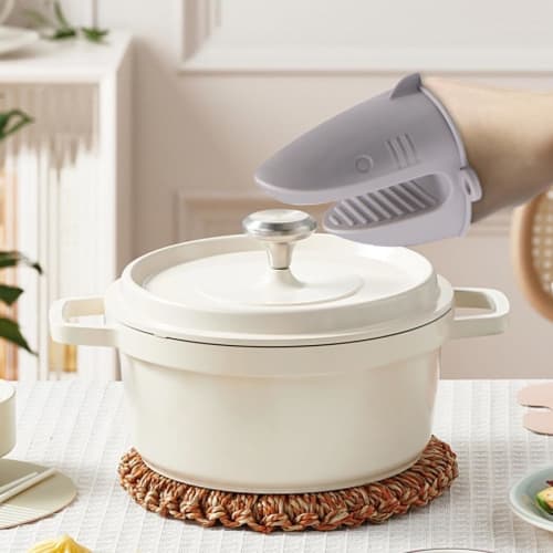 Ketunedi Silicone Oven Mitts, Silicone Potholders | Heat-Resistant Shark-Shaped Silicone Kitchen Mitts (2 Pieces) | Non-Slip BBQ Grill Mitts, Cooking,