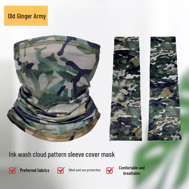 Lao Jiang Jun Ice Silk Sunscreen Sleeve & Mask Set