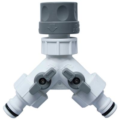 TOYOX Frei verzweigend in 2 Richtungen Steckverbinder-Abzweigstück mit Hahn C-29 Bewässerungsteile [2 Jahre sorgenfreie Garantie]