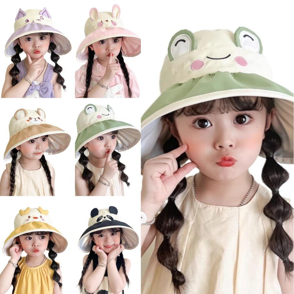 

Sunshade Children s Hat Sun Protection Beach Hat Versatile Empty Top Caps Summer рожевий