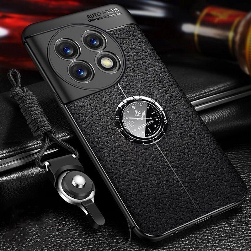 Magnetische Hülle für Oneplus 11 11R Ace 2 Pro 5G Halterungsring Handyhülle für One Plus ACE2 11 TPU Weiches Leder Stoßfester Bumper