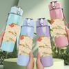 1PC Vintage Lace Floral 750ml Color Plastic Sports Water Bottle Leakproof Flip Straw Lid Suitable for Sports Office Home Use