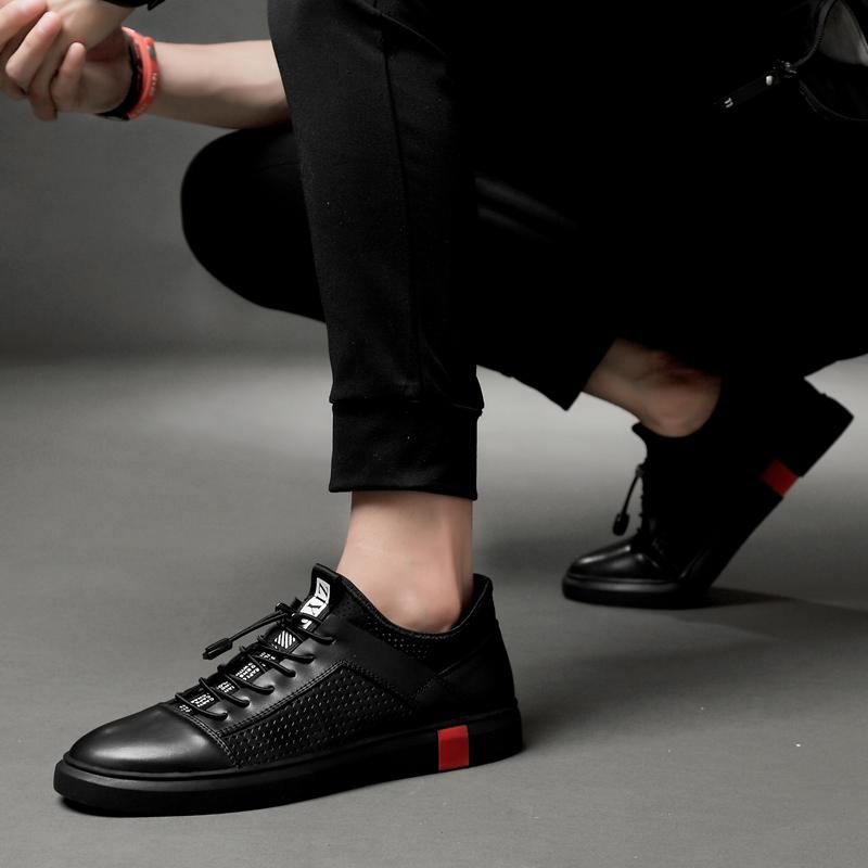 Fashion men genuine leather oxfords shoes luxury italian style male footwear shoes for men Breathable Flat Lace-Up Shoes big size
