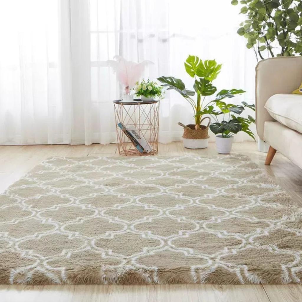 Rectangular Tie Dye Floor Mat with Gradient Plush Carpet, Nordic Style Bedroom Balcony Bay Window Carpet Floor Rugs