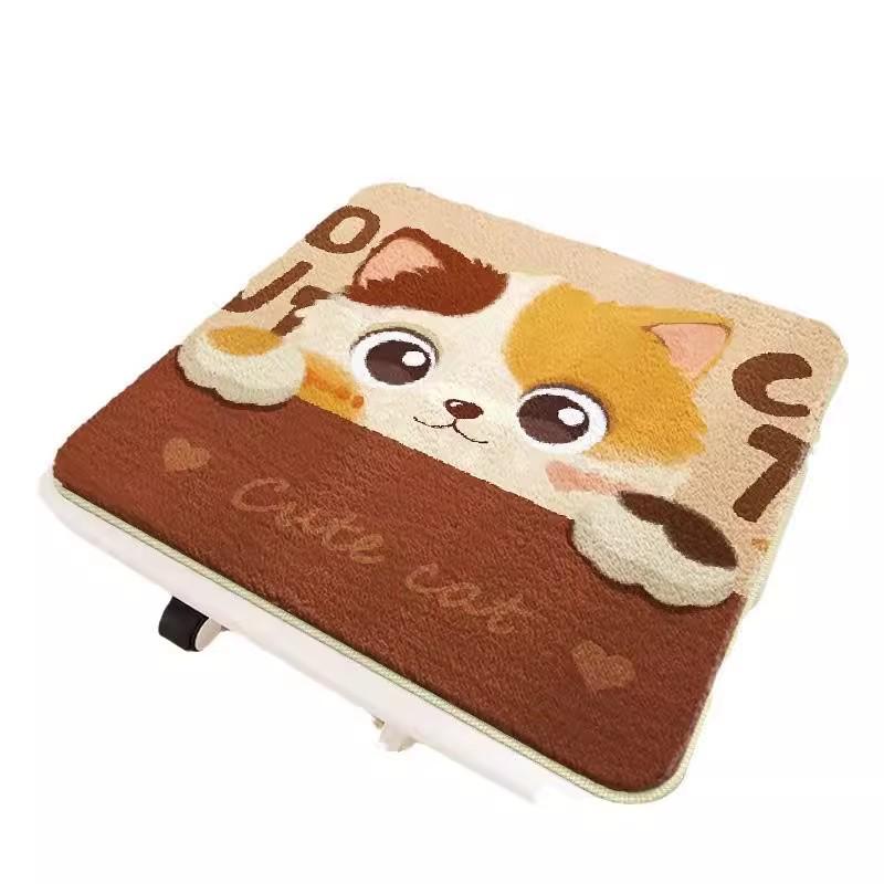 Cartoon Plush Non-Slip Chair Cushion – Soft Imitation Cashmere for Office, Student, or Sofa Seating